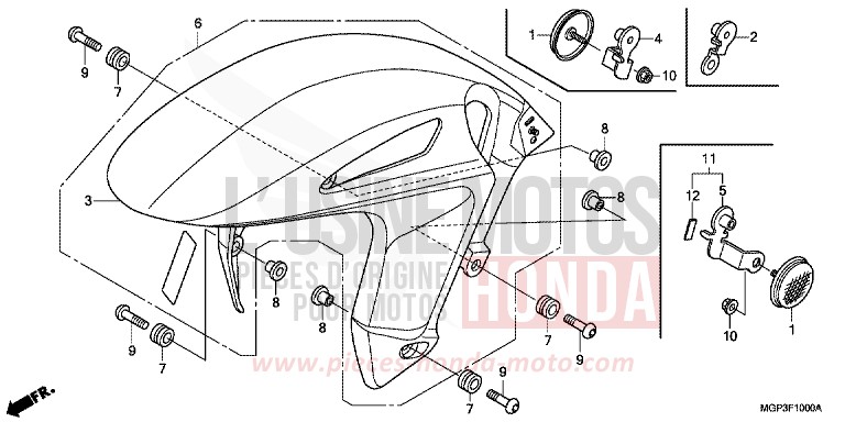 FRONT FENDER for CBR1000RR Fireblade VICTORY RED (R334XA) from 2012